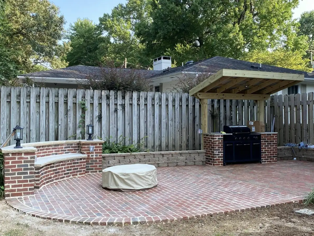 Brick patio installation by Webber Landscaping