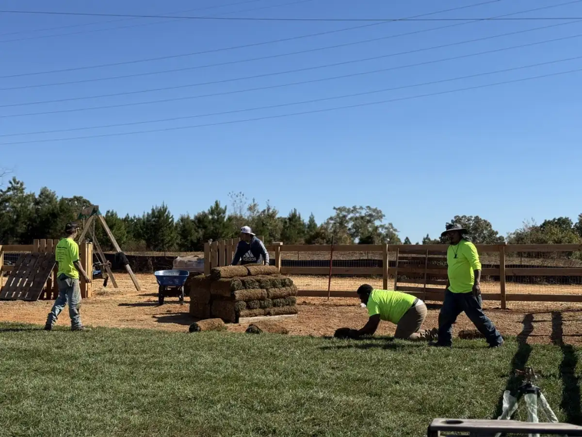 The Webber Landscaping team outdoors in Winston-Salem NC